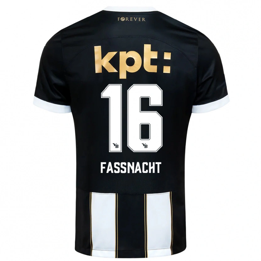 Danxen Hombre Camiseta Christian Fassnacht #16 Negro Blanco 2ª Equipación 2025/26 La Camisa