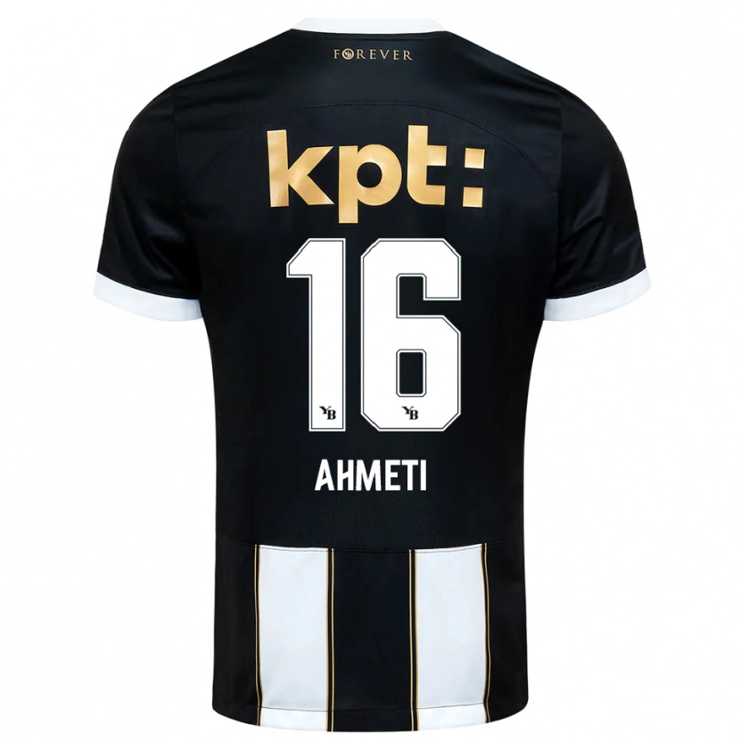 Danxen Hombre Camiseta Donart Ahmeti #16 Negro Blanco 2ª Equipación 2025/26 La Camisa