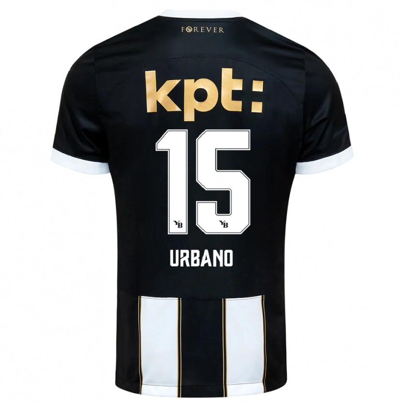 Danxen Hombre Camiseta Nicolò Urbano #15 Negro Blanco 2ª Equipación 2025/26 La Camisa