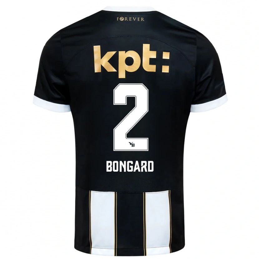 Danxen Hombre Camiseta Tiemo Bongard #2 Negro Blanco 2ª Equipación 2025/26 La Camisa