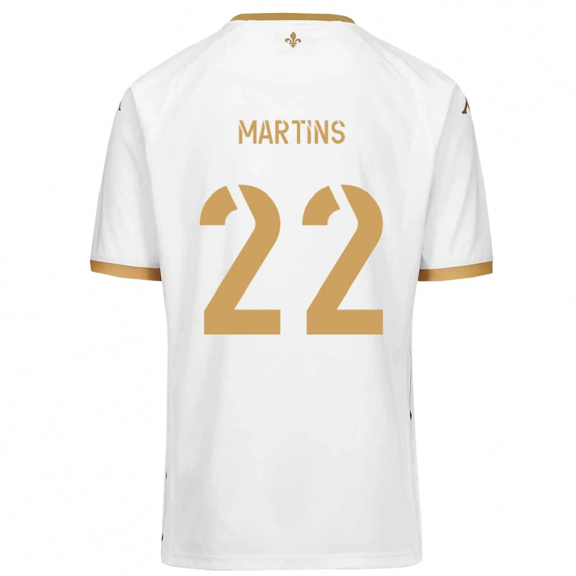 Danxen Hombre Camiseta Nicolas Martins #22 Blanco Dorado 2ª Equipación 2025/26 La Camisa