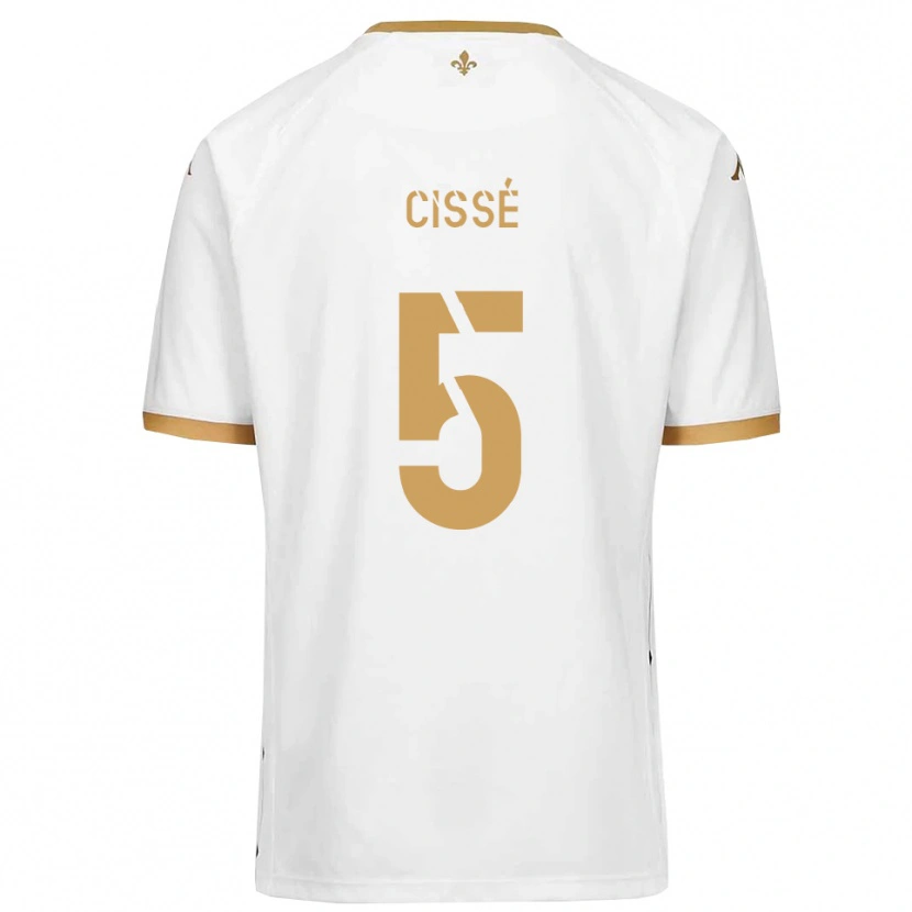 Danxen Hombre Camiseta Bilal Cissé #5 Blanco Dorado 2ª Equipación 2025/26 La Camisa