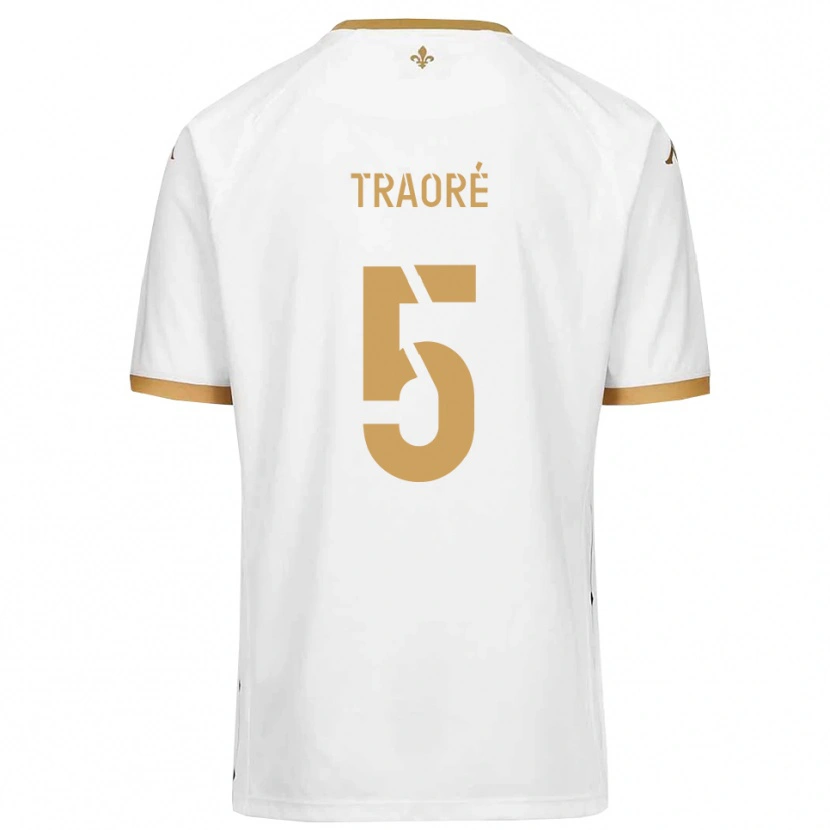 Danxen Hombre Camiseta Franck Traoré #5 Blanco Dorado 2ª Equipación 2025/26 La Camisa