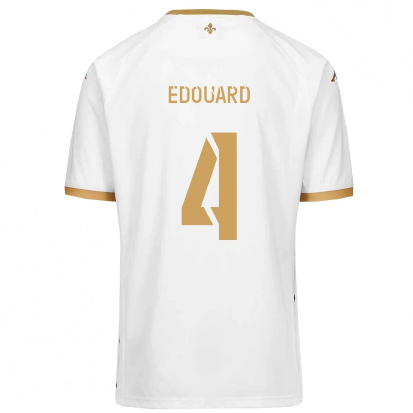 Danxen Hombre Camiseta Paul Edouard #4 Blanco Dorado 2ª Equipación 2025/26 La Camisa