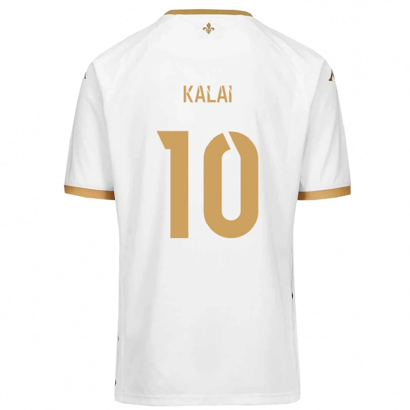Danxen Hombre Camiseta Jawed Kalai #10 Blanco Dorado 2ª Equipación 2025/26 La Camisa