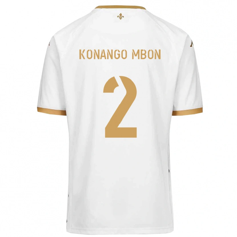 Danxen Hombre Camiseta Jordan Konango Mbon #2 Blanco Dorado 2ª Equipación 2025/26 La Camisa