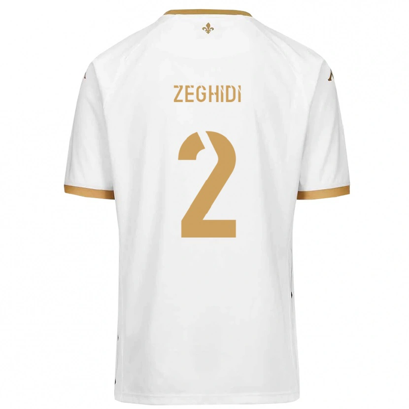 Danxen Hombre Camiseta Yanis Zeghidi #2 Blanco Dorado 2ª Equipación 2025/26 La Camisa