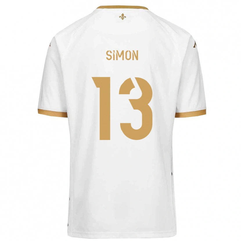Danxen Hombre Camiseta Elie Simon #13 Blanco Dorado 2ª Equipación 2025/26 La Camisa
