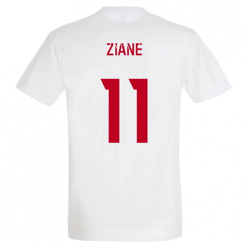 Danxen Hombre Camiseta Mohamed Ziane #11 Blanco Rojo Amarillo 2ª Equipación 2025/26 La Camisa