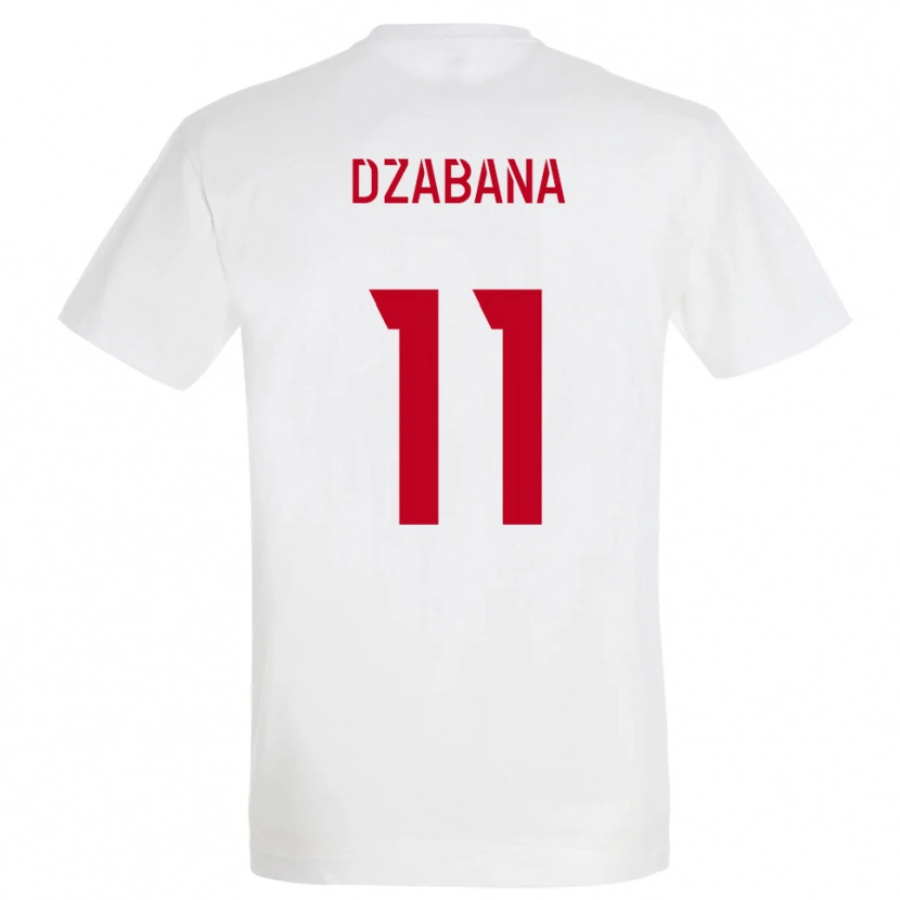 Danxen Hombre Camiseta Alan Dzabana #11 Blanco Rojo Amarillo 2ª Equipación 2025/26 La Camisa