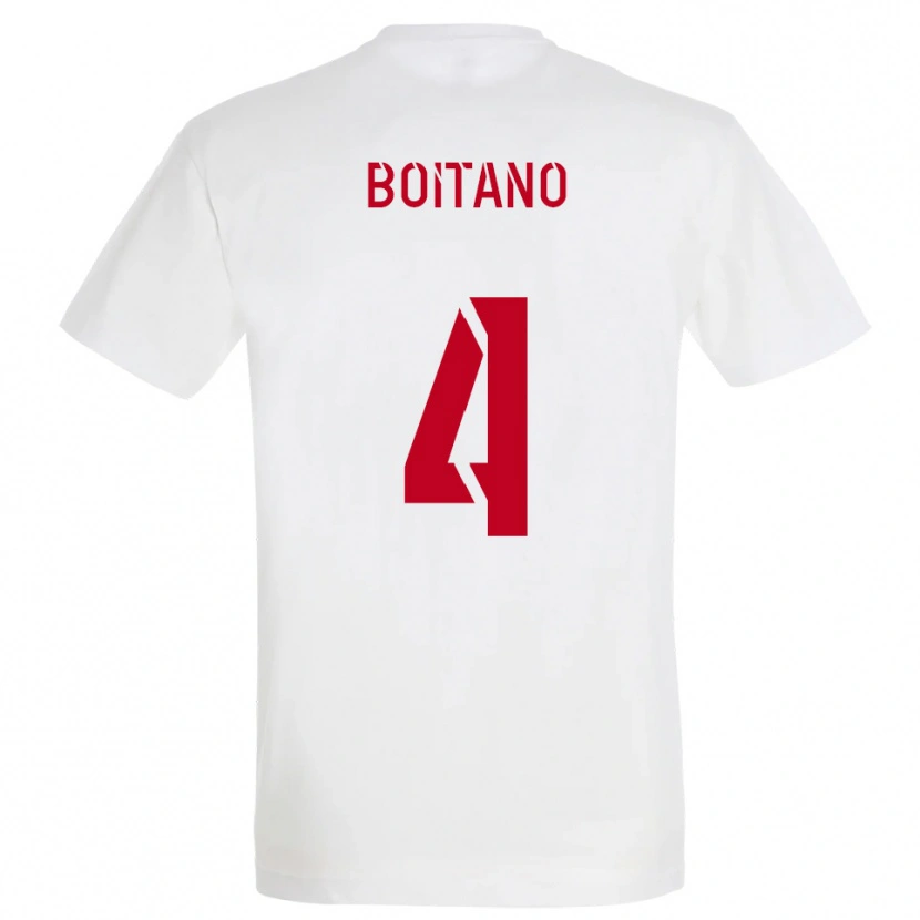 Danxen Hombre Camiseta Jean-Baptiste Boitano #4 Blanco Rojo Amarillo 2ª Equipación 2025/26 La Camisa