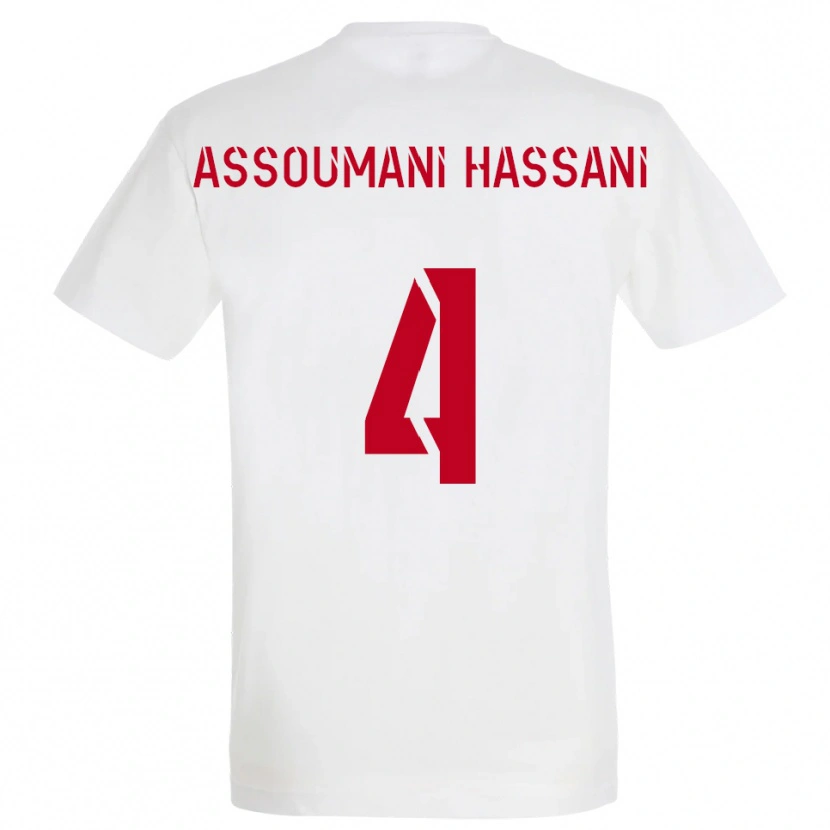 Danxen Hombre Camiseta Nassim Assoumani Hassani #4 Blanco Rojo Amarillo 2ª Equipación 2025/26 La Camisa