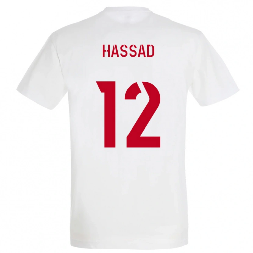 Danxen Hombre Camiseta Rayan Hassad #12 Blanco Rojo Amarillo 2ª Equipación 2025/26 La Camisa
