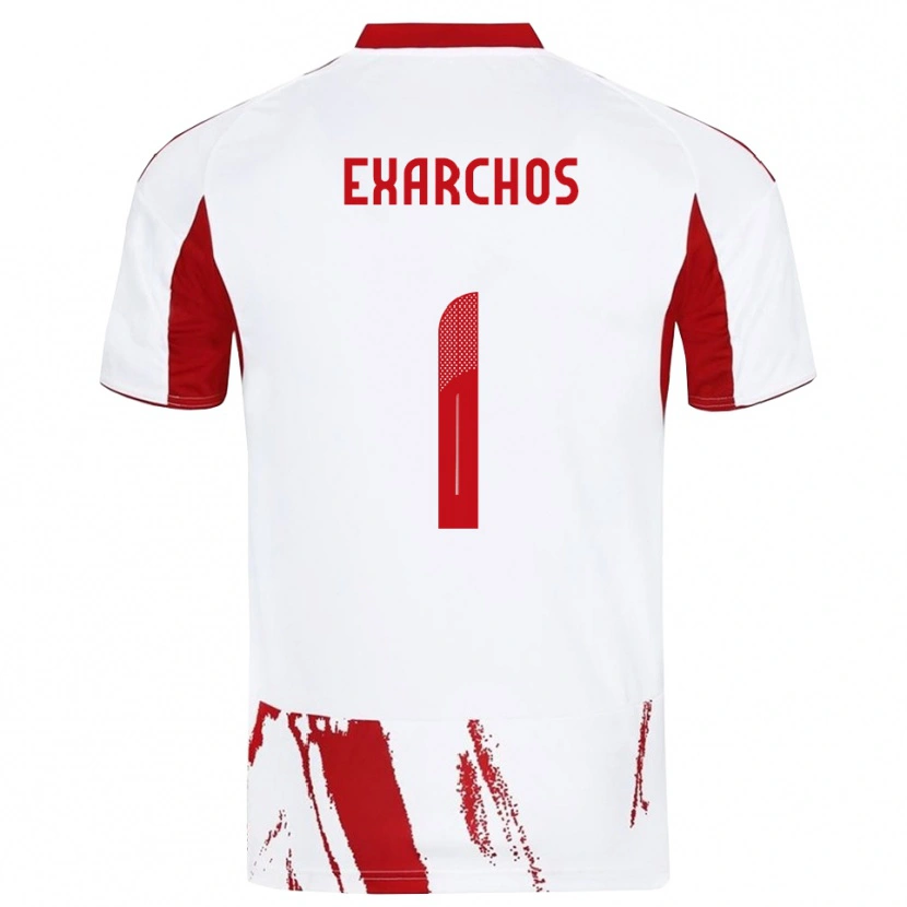 Danxen Hombre Camiseta Alexandros Exarchos #1 Blanco Rojo 2ª Equipación 2025/26 La Camisa