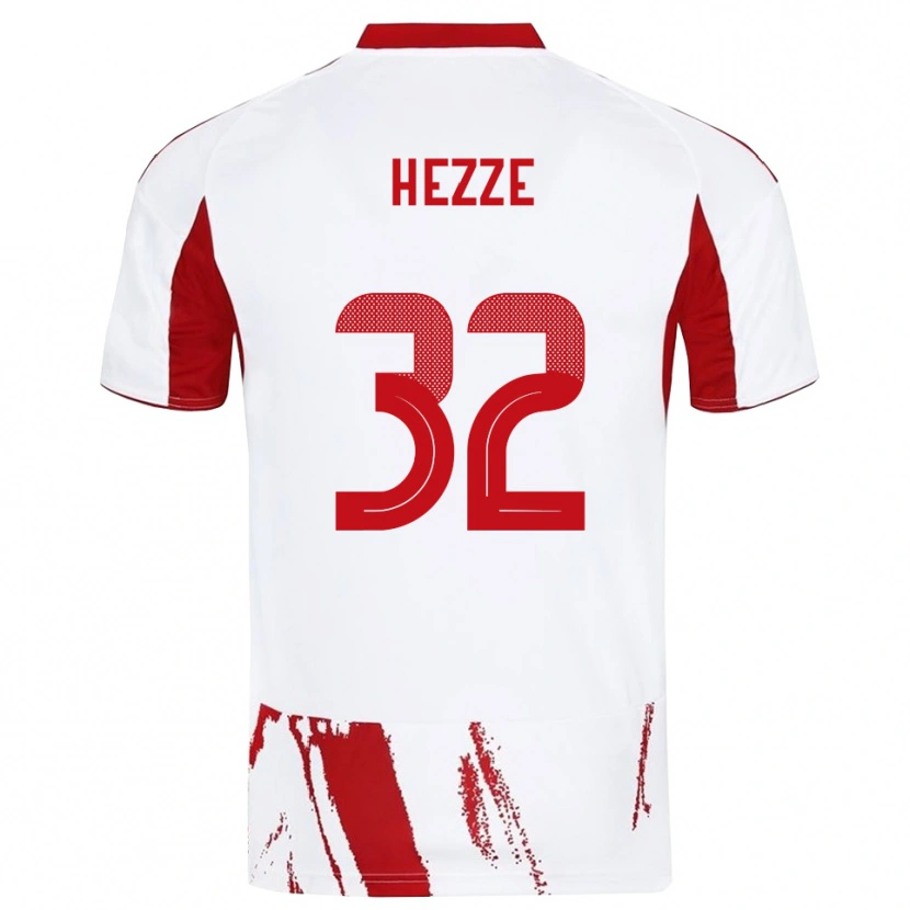 Danxen Hombre Camiseta Santiago Hezze #32 Blanco Rojo 2ª Equipación 2025/26 La Camisa