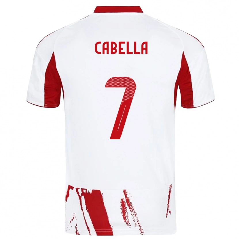 Danxen Hombre Camiseta Rémy Cabella #7 Blanco Rojo 2ª Equipación 2025/26 La Camisa