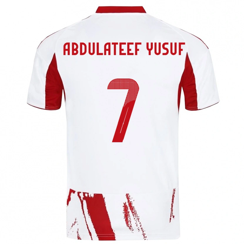 Danxen Hombre Camiseta Taiye Abdulateef Yusuf #7 Blanco Rojo 2ª Equipación 2025/26 La Camisa