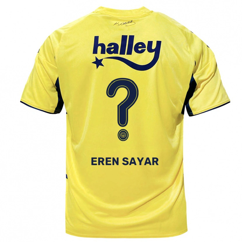 Danxen Hombre Camiseta Emin Eren Sayar #0 Amarillo Marino 2ª Equipación 2025/26 La Camisa