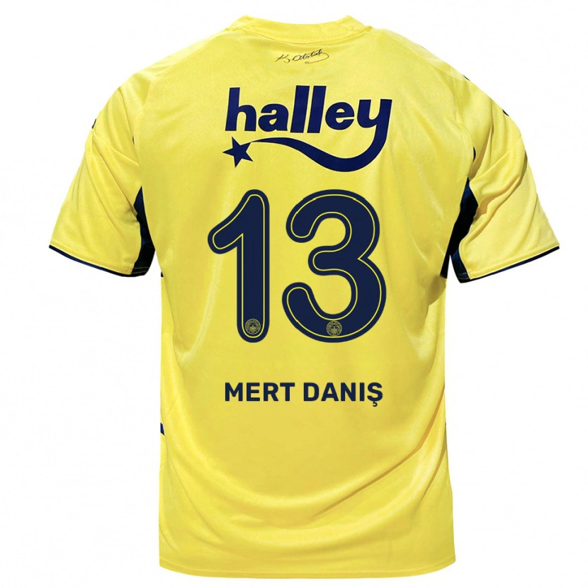 Danxen Hombre Camiseta Mustafa Mert Danış #13 Amarillo Marino 2ª Equipación 2025/26 La Camisa