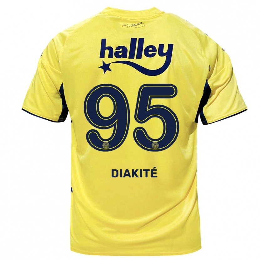 Danxen Hombre Camiseta Mariam Diakité #95 Amarillo Marino 2ª Equipación 2025/26 La Camisa