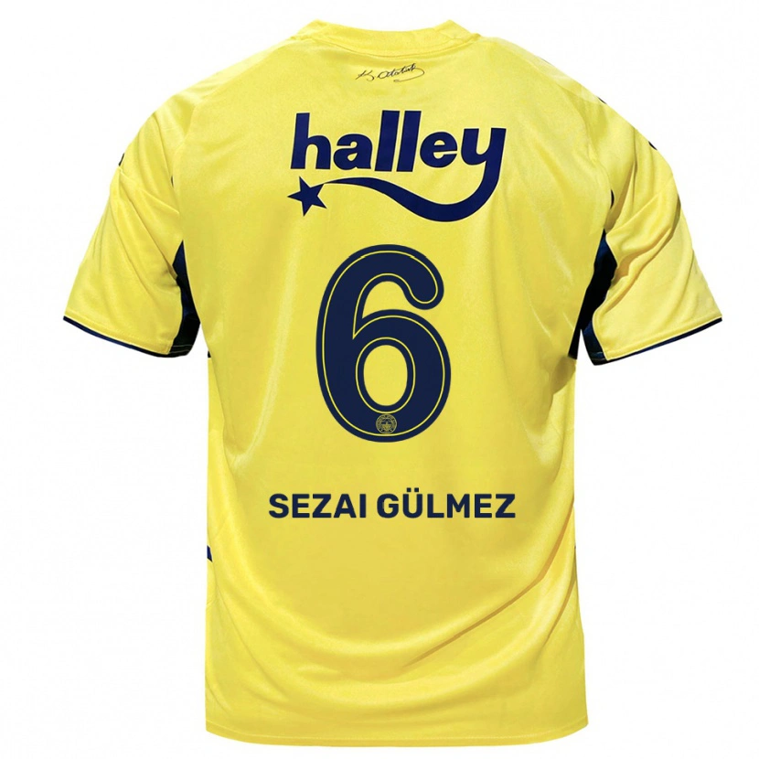 Danxen Hombre Camiseta Mustafa Sezai Gülmez #6 Amarillo Marino 2ª Equipación 2025/26 La Camisa