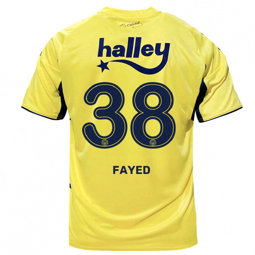 Danxen Hombre Camiseta Omar Fayed #38 Amarillo Marino 2ª Equipación 2025/26 La Camisa