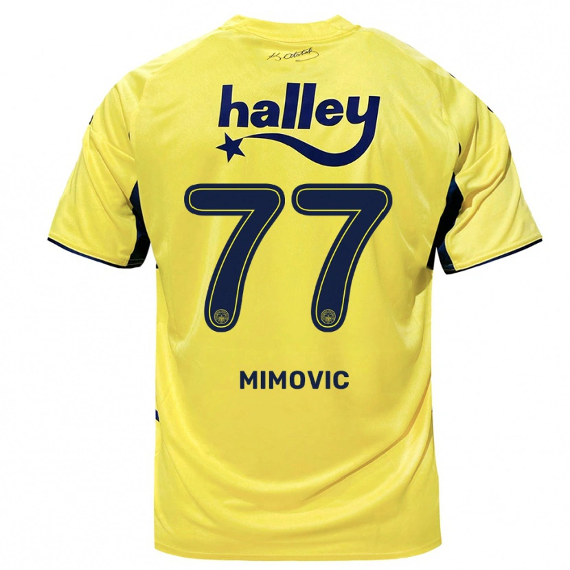 Danxen Hombre Camiseta Ognjen Mimovic #77 Amarillo Marino 2ª Equipación 2025/26 La Camisa