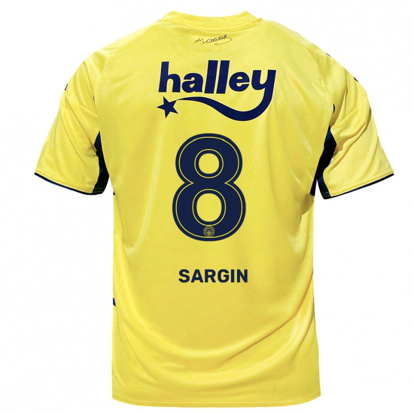 Danxen Hombre Camiseta Samet Sargın #8 Amarillo Marino 2ª Equipación 2025/26 La Camisa