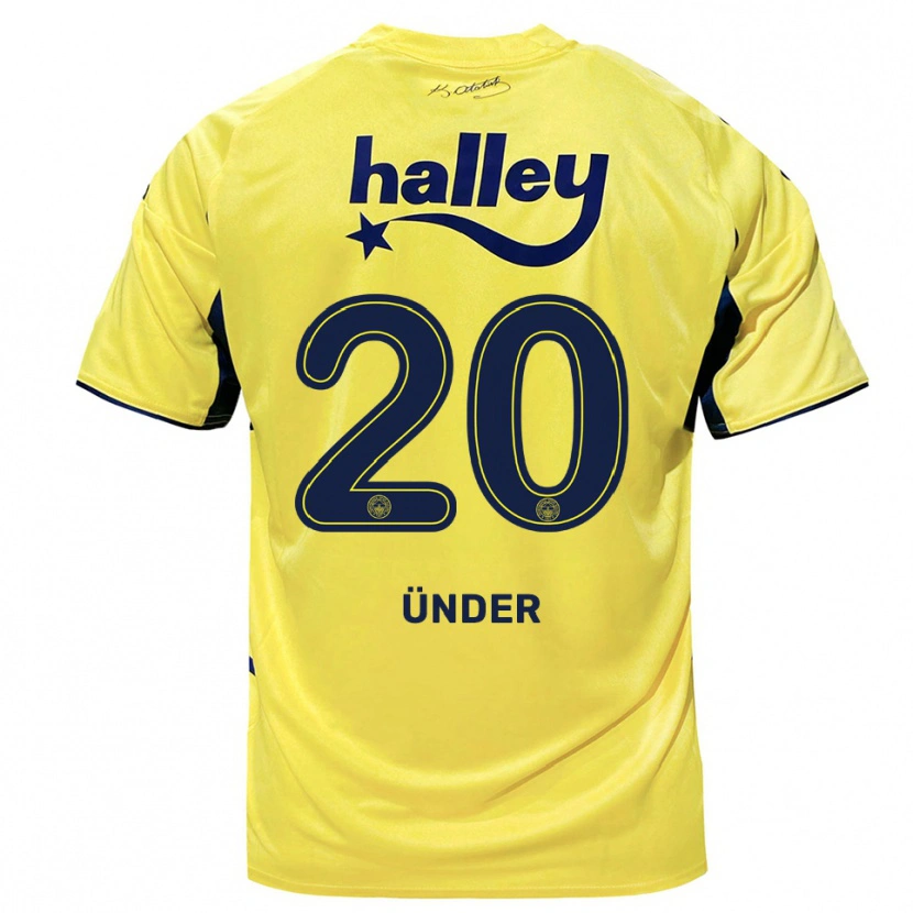 Danxen Hombre Camiseta Cengiz Ünder #20 Amarillo Marino 2ª Equipación 2025/26 La Camisa