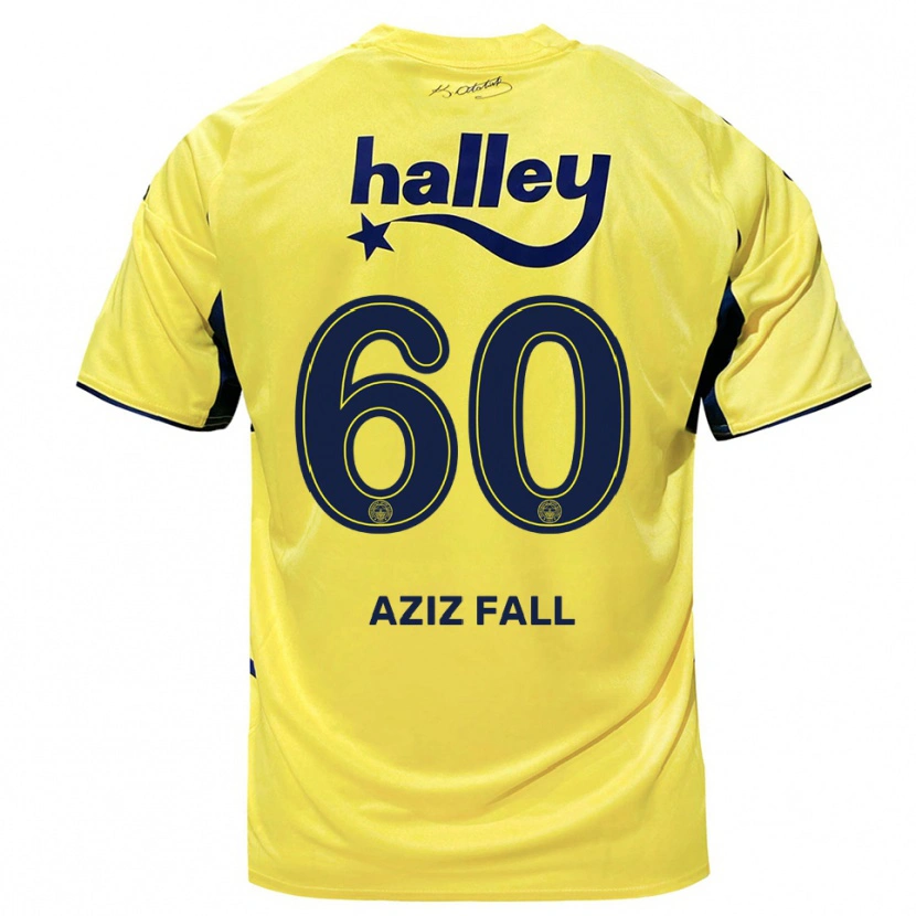 Danxen Hombre Camiseta Abdou Aziz Fall #60 Amarillo Marino 2ª Equipación 2025/26 La Camisa
