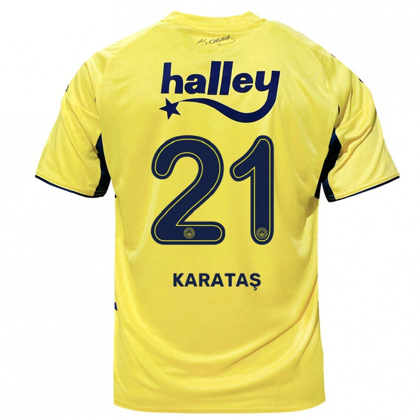 Danxen Hombre Camiseta Haydar Karataş #21 Amarillo Marino 2ª Equipación 2025/26 La Camisa