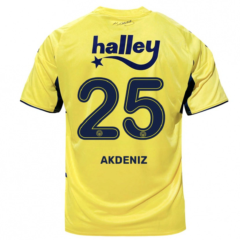 Danxen Hombre Camiseta Zeynep Akdeniz #25 Amarillo Marino 2ª Equipación 2025/26 La Camisa