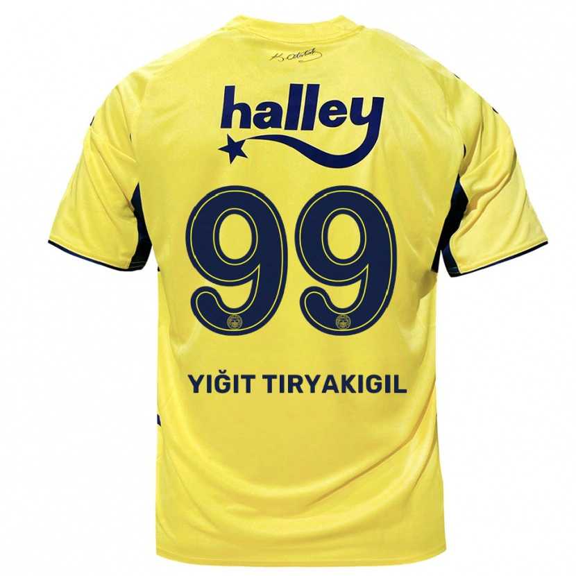 Danxen Hombre Camiseta Ömer Yiğit Tiryakigil #99 Amarillo Marino 2ª Equipación 2025/26 La Camisa