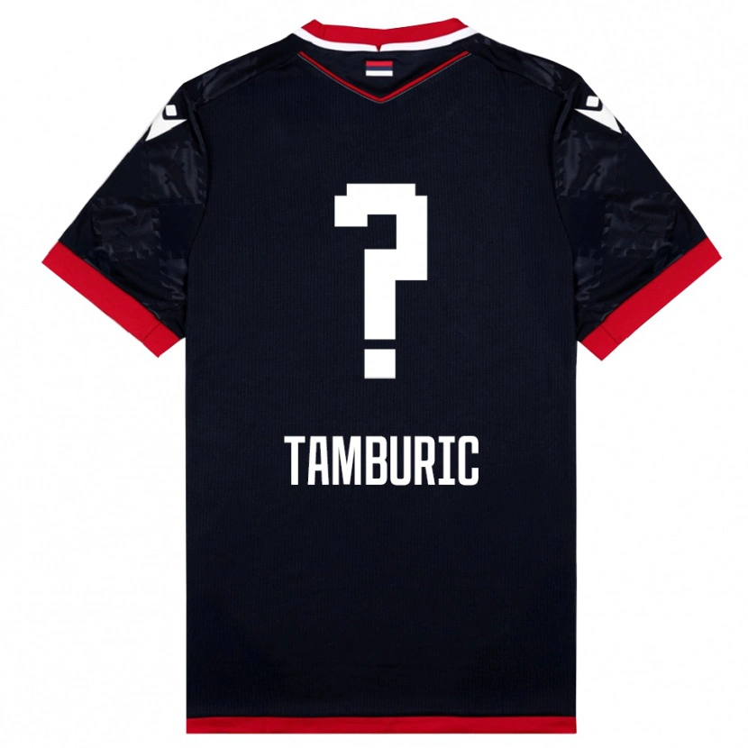 Danxen Hombre Camiseta Vukasin Tamburic #0 Negro Rojo 2ª Equipación 2025/26 La Camisa