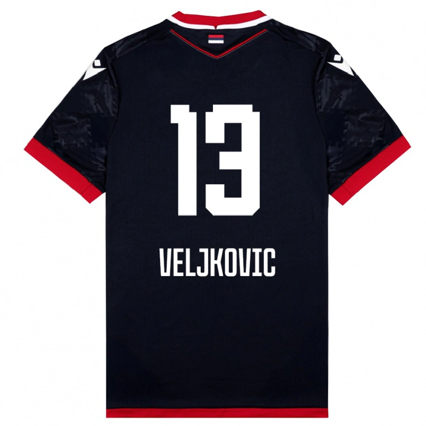 Danxen Hombre Camiseta Milos Veljkovic #13 Negro Rojo 2ª Equipación 2025/26 La Camisa