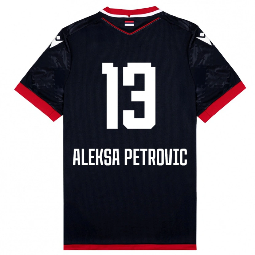 Danxen Hombre Camiseta Aleksa Petrovic #13 Negro Rojo 2ª Equipación 2025/26 La Camisa