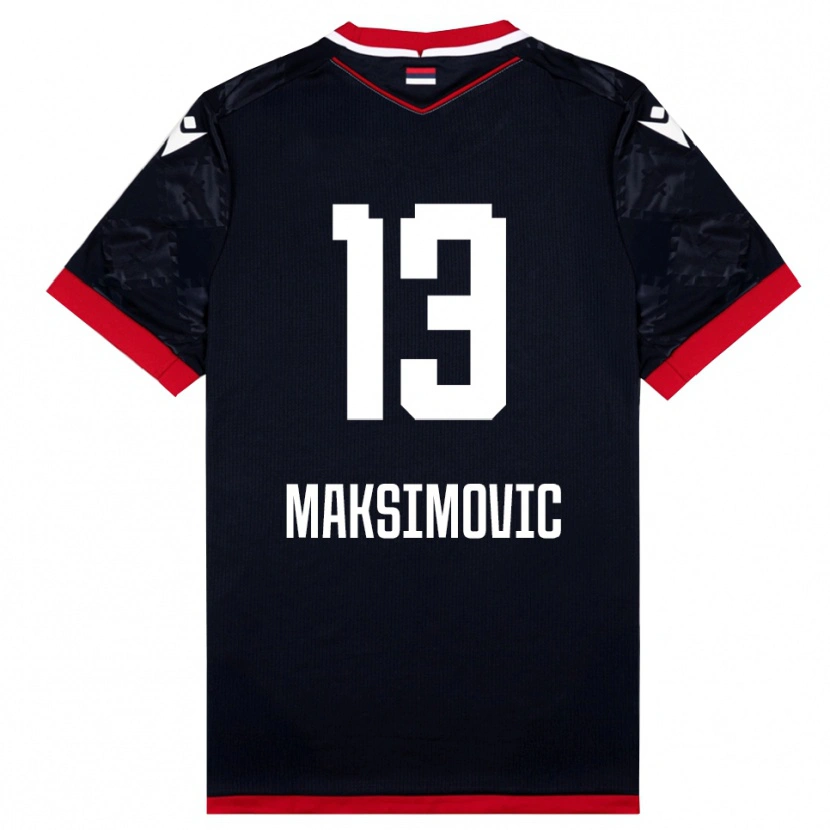 Danxen Hombre Camiseta Filip Maksimovic #13 Negro Rojo 2ª Equipación 2025/26 La Camisa