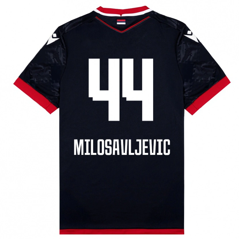 Danxen Hombre Camiseta Veljko Milosavljevic #44 Negro Rojo 2ª Equipación 2025/26 La Camisa