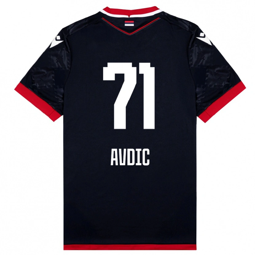 Danxen Hombre Camiseta Adem Avdic #71 Negro Rojo 2ª Equipación 2025/26 La Camisa