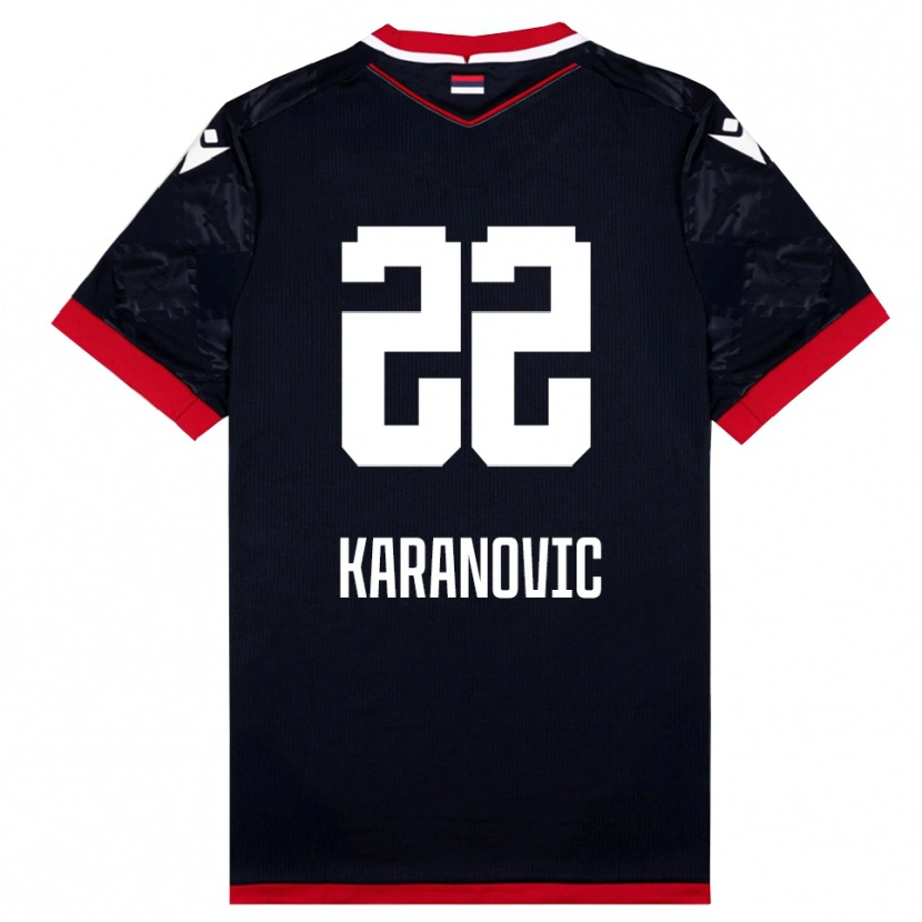 Danxen Hombre Camiseta Danilo Karanovic #22 Negro Rojo 2ª Equipación 2025/26 La Camisa