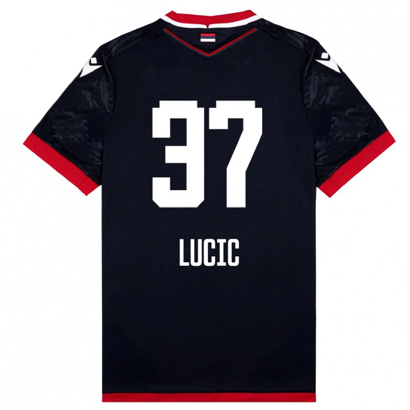 Danxen Hombre Camiseta Vladimir Lucic #37 Negro Rojo 2ª Equipación 2025/26 La Camisa