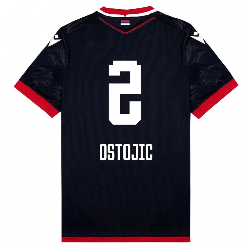 Danxen Hombre Camiseta Mateja Ostojic #2 Negro Rojo 2ª Equipación 2025/26 La Camisa