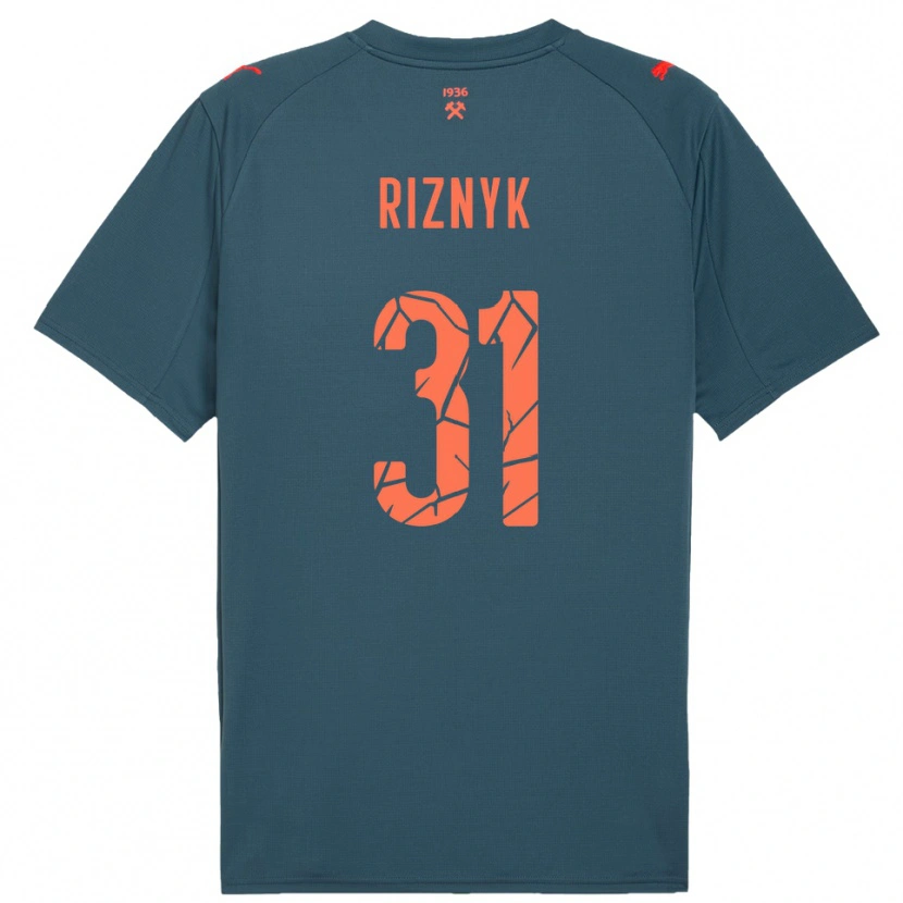 Danxen Hombre Camiseta Dmytro Riznyk #31 Marino Rojo 2ª Equipación 2025/26 La Camisa