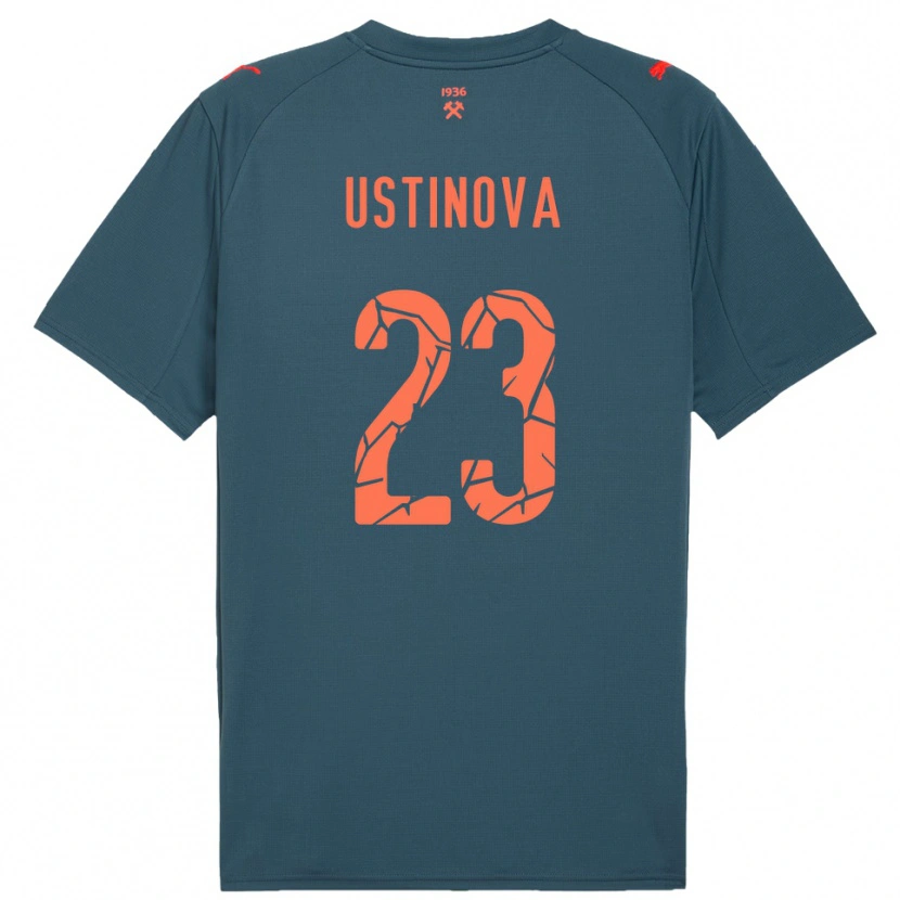 Danxen Hombre Camiseta Liudmyla Ustinova #23 Marino Rojo 2ª Equipación 2025/26 La Camisa