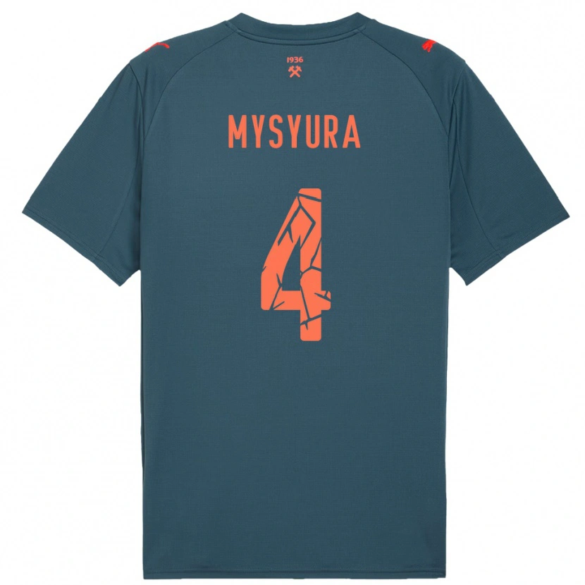Danxen Hombre Camiseta Maksym Mysyura #4 Marino Rojo 2ª Equipación 2025/26 La Camisa