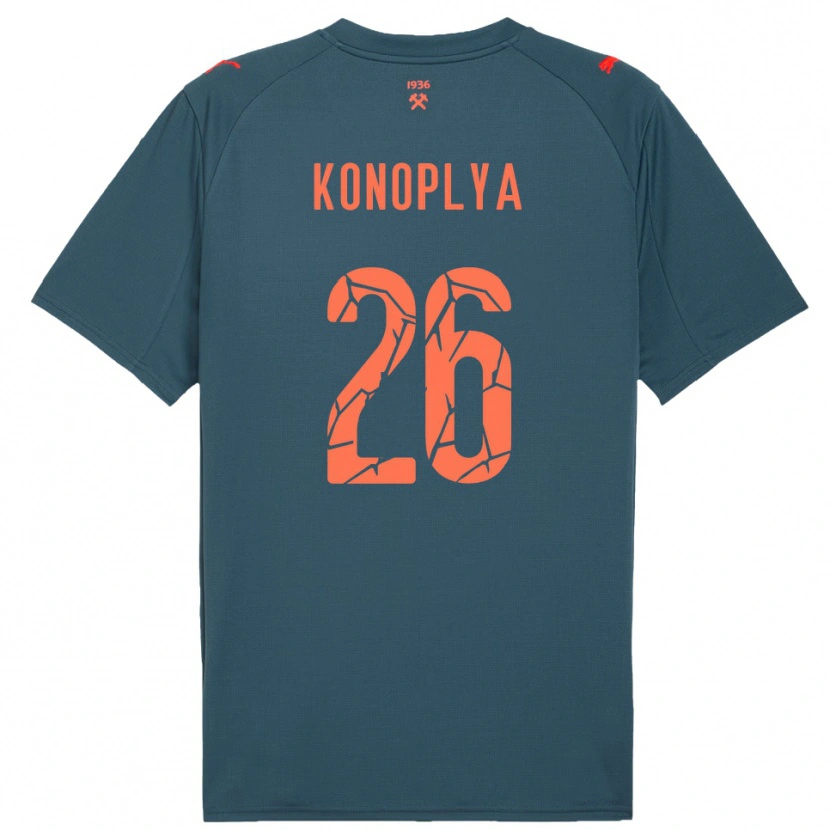 Danxen Hombre Camiseta Yukhym Konoplya #26 Marino Rojo 2ª Equipación 2025/26 La Camisa