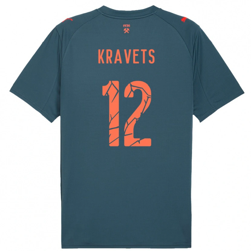 Danxen Hombre Camiseta Vladyslav Kravets #12 Marino Rojo 2ª Equipación 2025/26 La Camisa