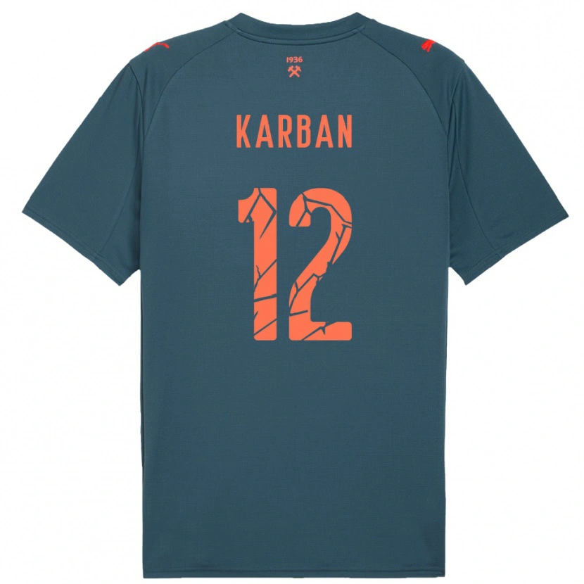 Danxen Hombre Camiseta Yevheniia Karban #12 Marino Rojo 2ª Equipación 2025/26 La Camisa