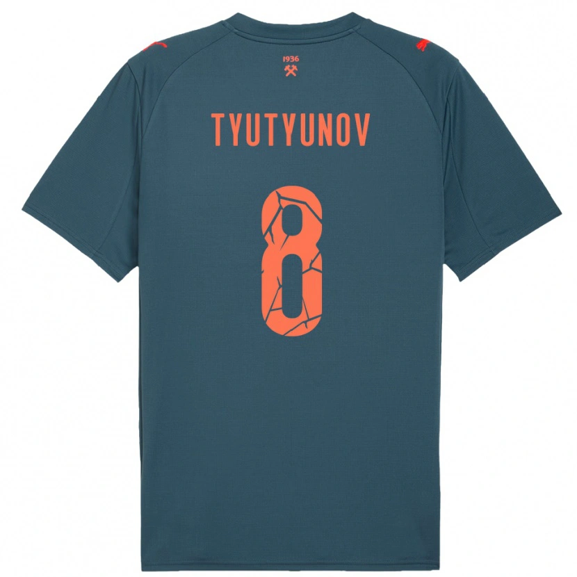 Danxen Hombre Camiseta Vladyslav Tyutyunov #8 Marino Rojo 2ª Equipación 2025/26 La Camisa