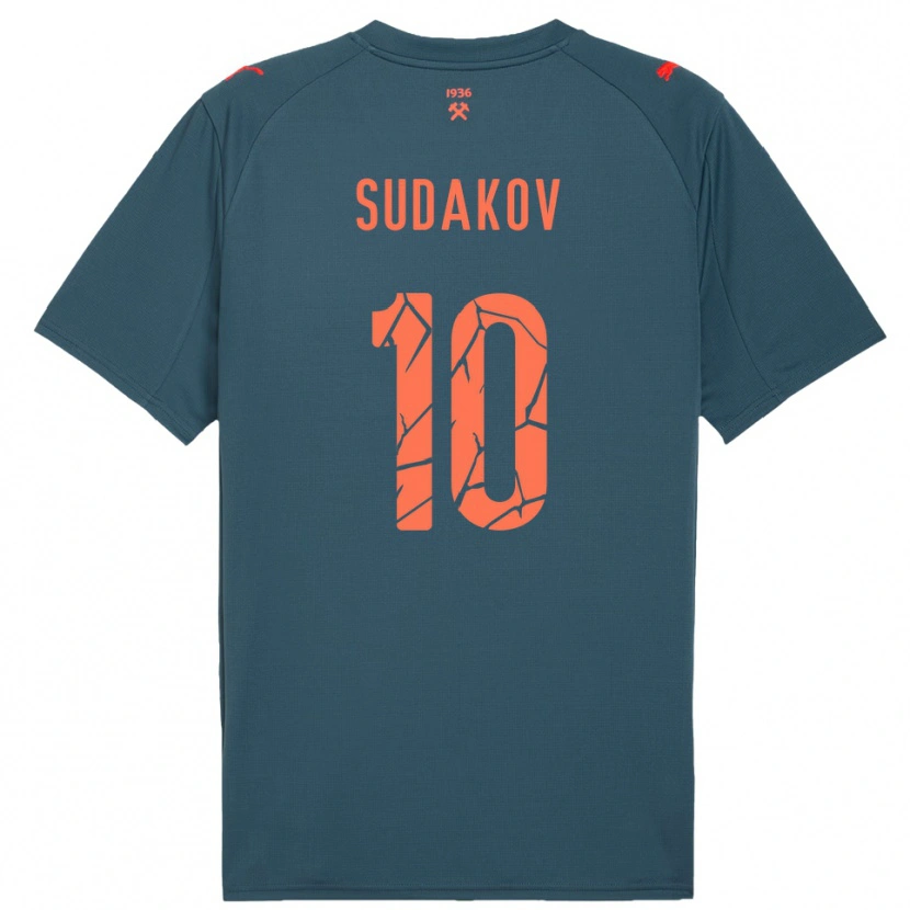 Danxen Hombre Camiseta Georgiy Sudakov #10 Marino Rojo 2ª Equipación 2025/26 La Camisa